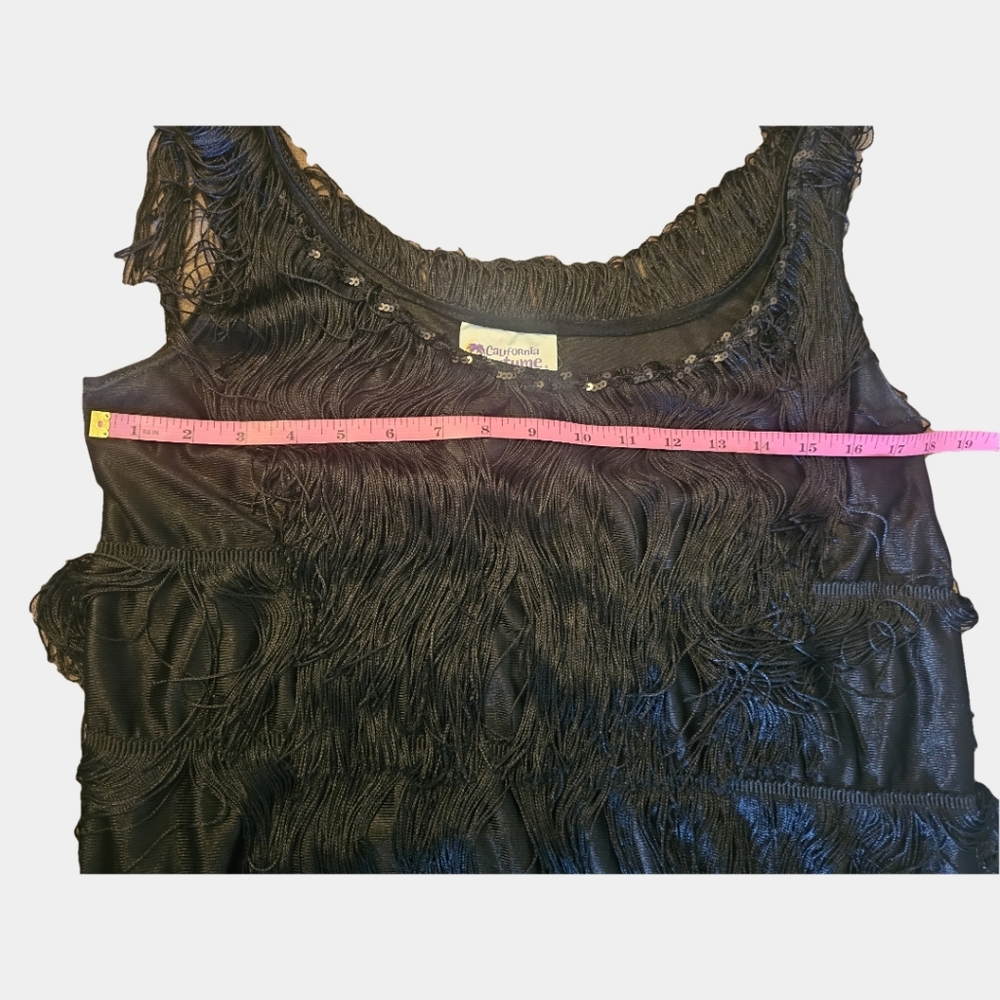 California Costumes Black Fringe Layered 1920's Flapper Dress Size L (Adult) - Picture 15 of 16